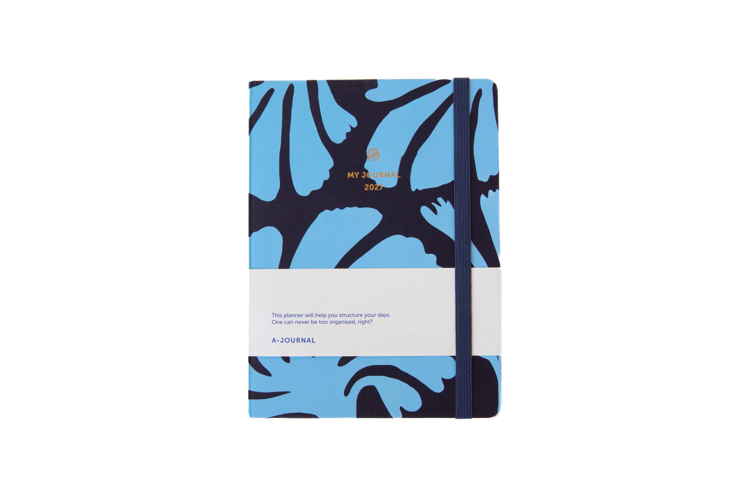 2027 My Journal Weekly Diary - Floral Dark Blue/Light Blue