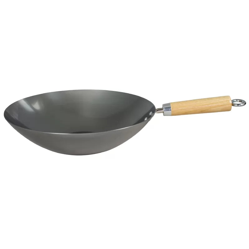 12"/30cm Heavy Gauge Uncoated Carbon Steel Wok · Dexam