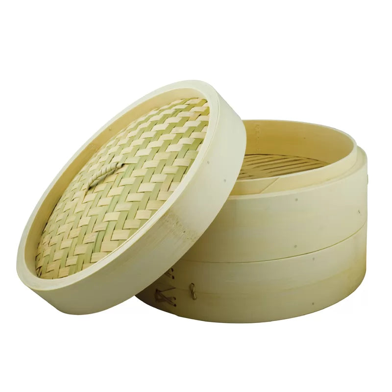 10"/25cm 2-Tier Bamboo Steamer · Dexam