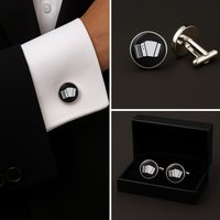 Accordion Black And White Cufflinks Cufflinks Box