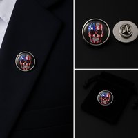 American Skull Lapel Pin Badge
