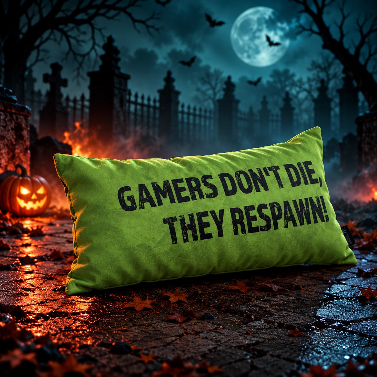 Gaming Cushion - Gamers Don't Die, They Respawn! - Pink