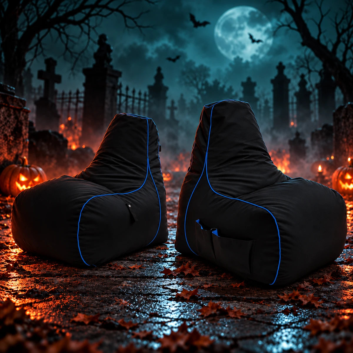 Gaming Bean Bag Chairs Kids Mini & Adult Gamer Beanbags - Cyan